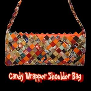 Recycled Candy and Cookie Wrapper Shoulder Bag,‎ Metallic